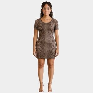 Stella McCartney Size S, Brown Snake Print Mini Dress